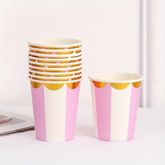 10pcs Disposable Paper Cups 250ml for Tea Coffee Cold Drinks