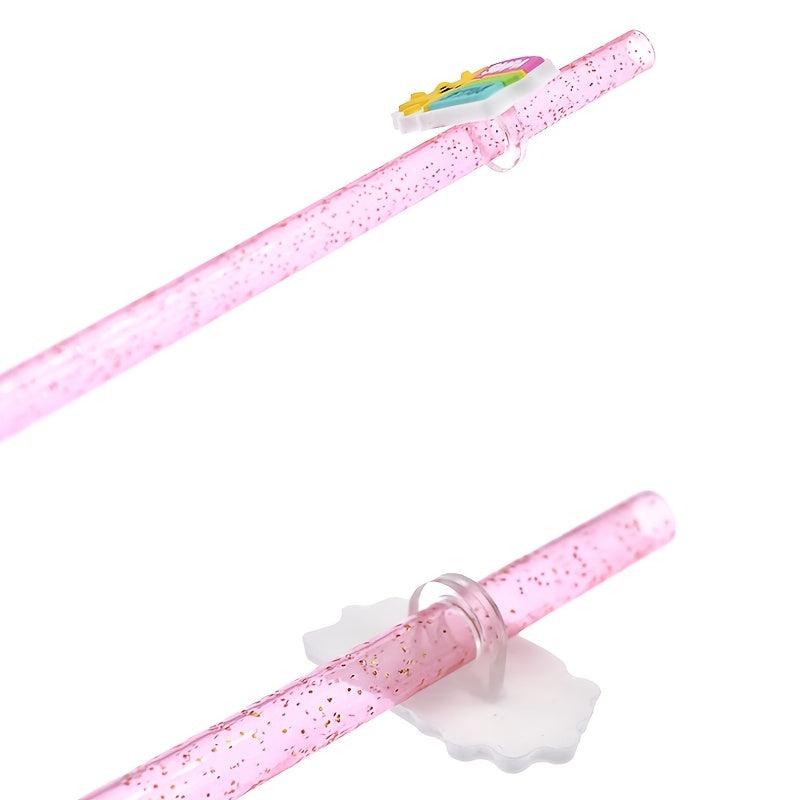 20PCS Cowgirl Straw Toppers Pink Cow Girl Party Decorations