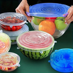 6pcs Silicone Fresh keeping Cover Vacuum Cover Sealed Fresh keeping Cover