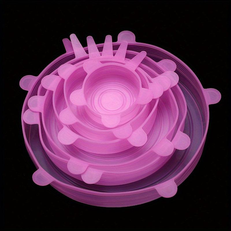 6pcs Silicone Fresh keeping Cover Vacuum Cover Sealed Fresh keeping Cover