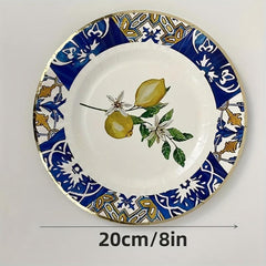 Tropical Fruit Pattern Disposable Dinnerware Set - 16pcs