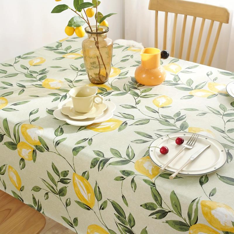 1pc Lemon Pattern PVC Tablecloth Waterproof Washable Table Cover