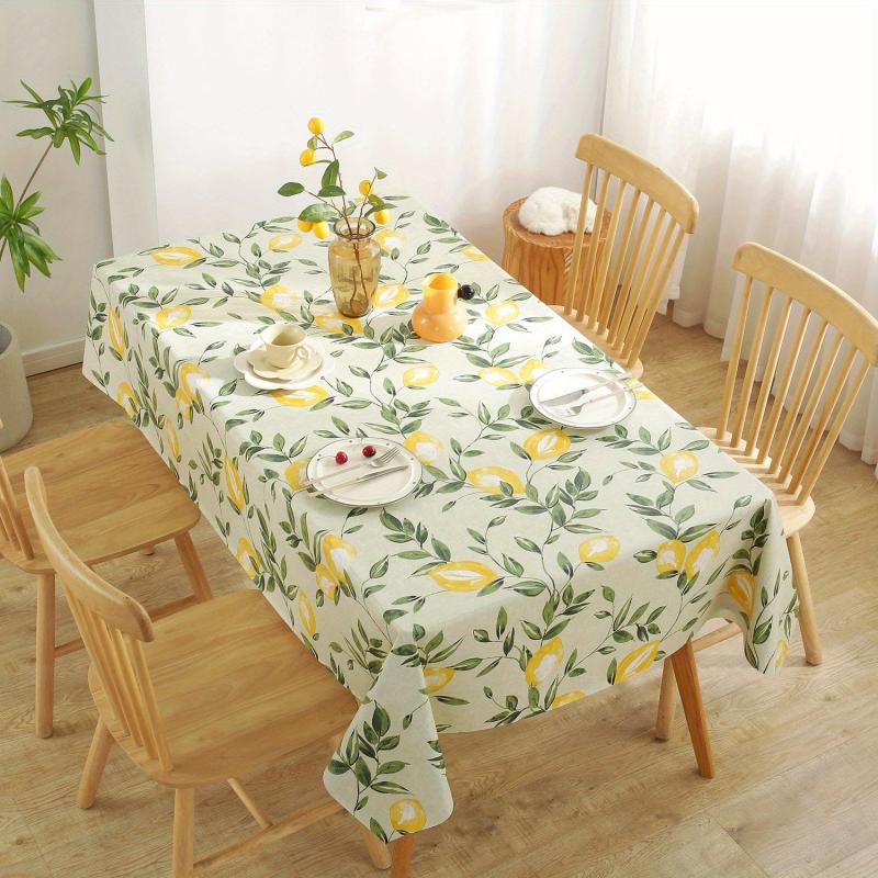 1pc Lemon Pattern PVC Tablecloth Waterproof Washable Table Cover