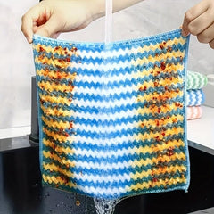 10pcs Soft Textured Dish Drying Mats Striped Microfiber Cleaning Pad