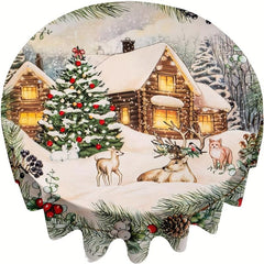 Colorful Watercolor Style Round Tablecloth