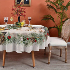 Colorful Watercolor Style Round Tablecloth