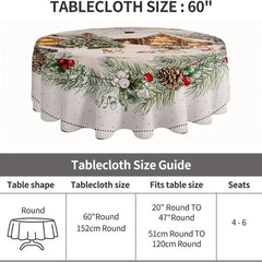 Colorful Watercolor Style Round Tablecloth