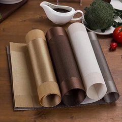 4pcs PVC Woven Placemats Washable Reusable Table Mats Heat Insulation Pads