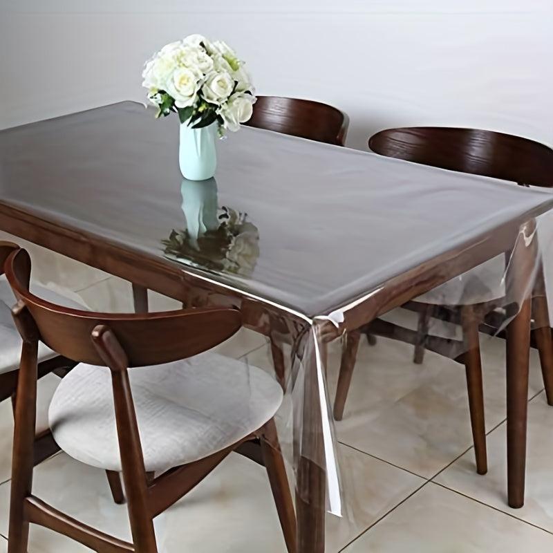 Polyester Square Tablecloth Desk Blotter Mat Clear Plastic Table Protector