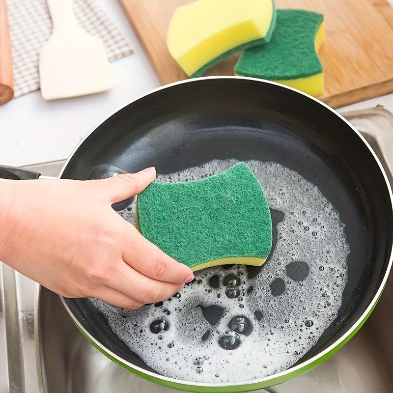 Microfiber Dish Cloths Double Sided Sponge Scouring Pads Kitchen Cleaning Tools