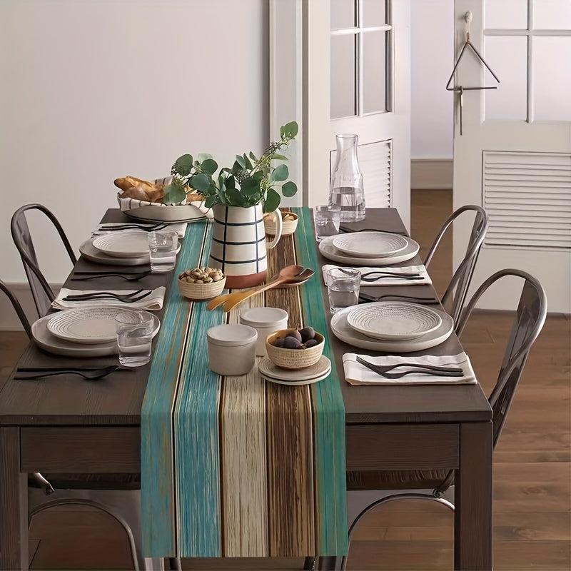 Linen Table Runner Retro Brown for Weddings Events Home Decoration
