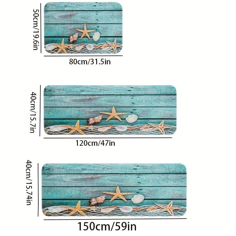 Starfish Print Floor Mat for Kitchen Living Room Bathroom Decor