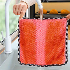 8pcs Kitchen Rags Mixed Absorbent Cleaning Cloth Coral Velvet Scouring Pad