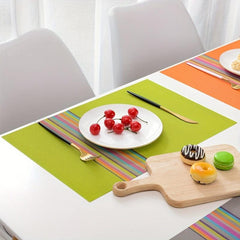 Rainbow Striped PVC Placemats - Gay Pride Home Decor