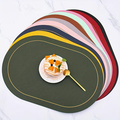 European Leather Mats Heat Insulation Coasters Waterproof Solid Round Placemats