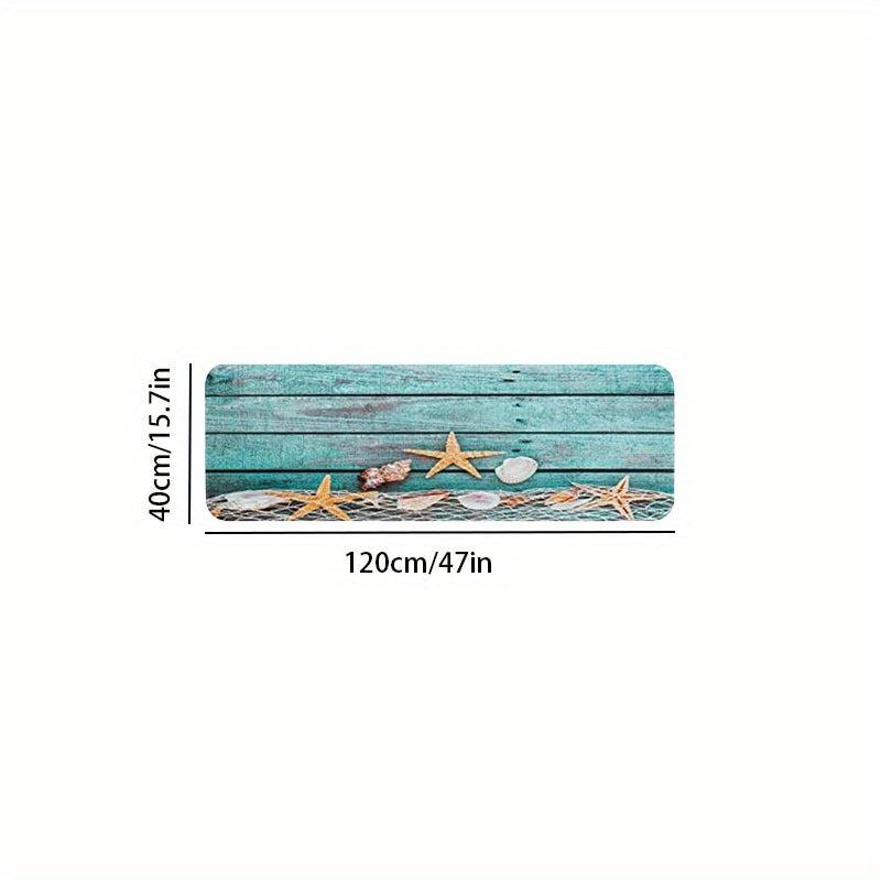 Starfish Print Kitchen Floor Mat Non-slip Waterproof Runner Rug