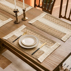 4pc Polyester Placemats Square Farmhouse Table Mat Non Slip Heat Insulation Pad