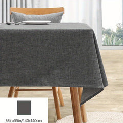 Polyester & Cotton Tablecloth Solid Linen Fabric, Waterproof & Washable