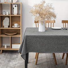 Polyester & Cotton Tablecloth Solid Linen Fabric, Waterproof & Washable