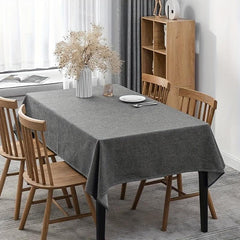 Polyester & Cotton Tablecloth Solid Linen Fabric, Waterproof & Washable