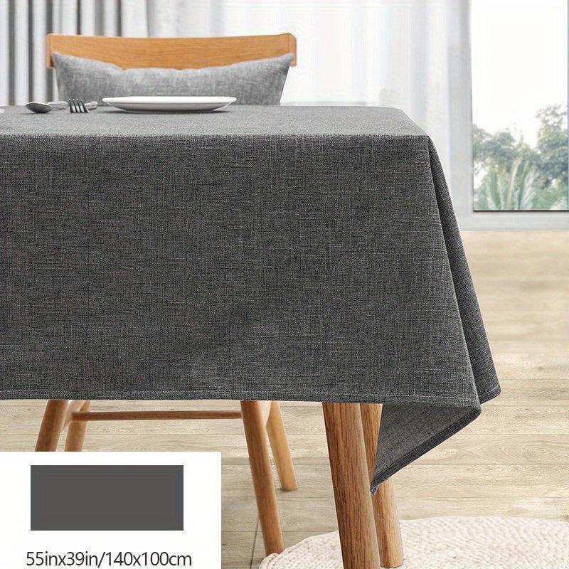 Polyester & Cotton Tablecloth Solid Linen Fabric, Waterproof & Washable