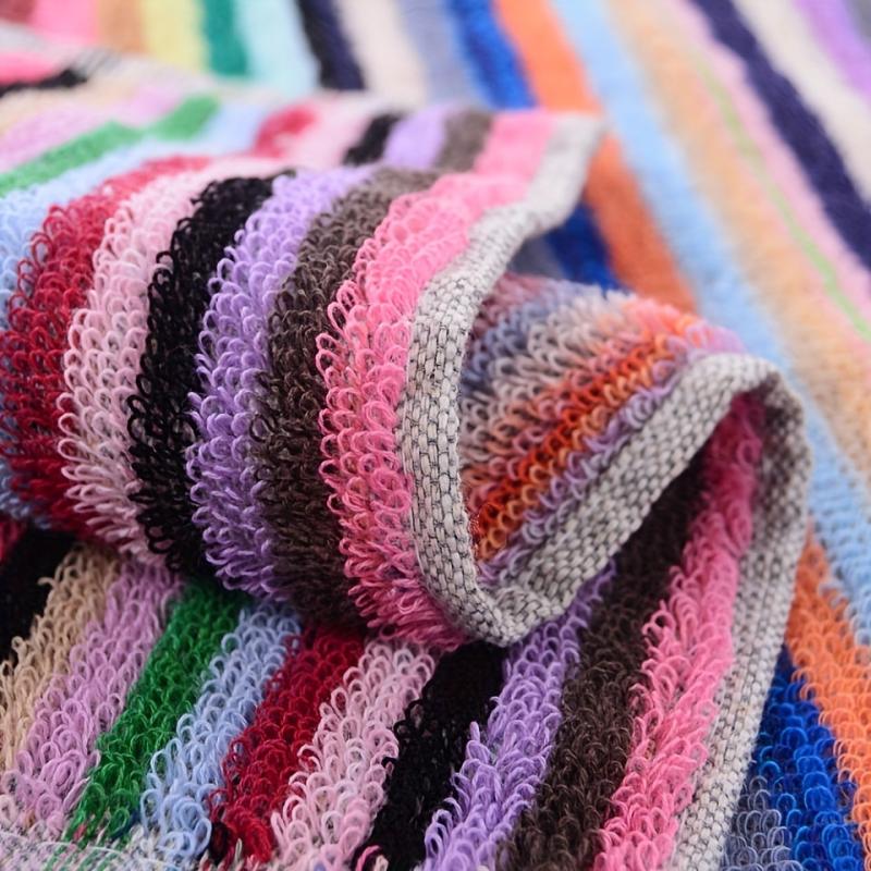 5pcs Square Dish Cloths Random Contemporary Dish Towels Striped Handkerchiefs