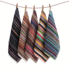 5pcs Square Dish Cloths Random Contemporary Dish Towels Striped Handkerchiefs