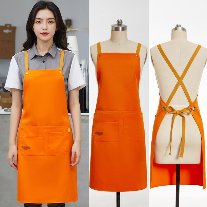 Waterproof Polyester Apron with Pockets for Kitchen BBQ Bar Caf Beauty Nail Stud