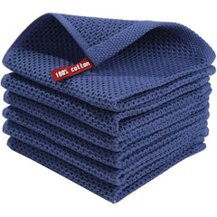 6pcs Honeycomb Absorbent Rag Kitchen Cleaning Dishcloth Scouring Pad Towel