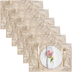 6pcs Plastic Placemats Washable Dining Table Mats Heat Insulation Pads