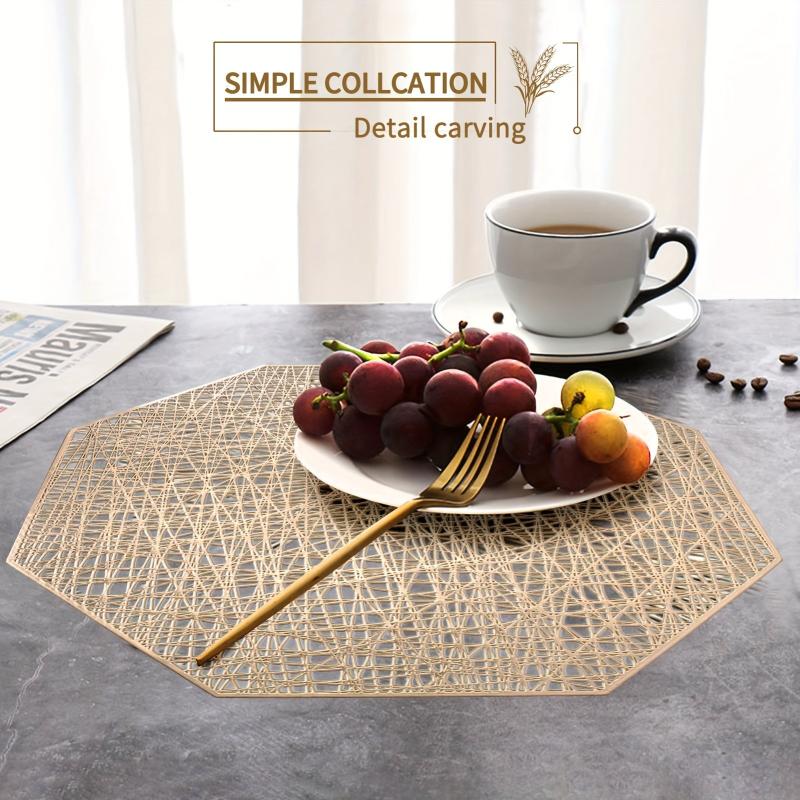 6pcs Plastic Placemats Washable Dining Table Mats Heat Insulation Pads