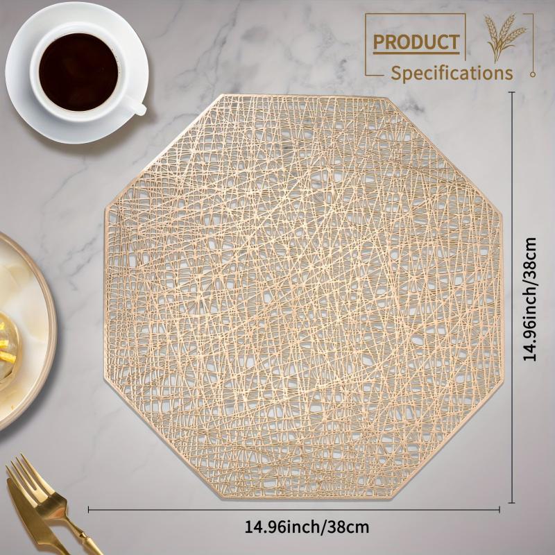 6pcs Plastic Placemats Washable Dining Table Mats Heat Insulation Pads
