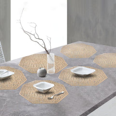 6pcs Plastic Placemats Washable Dining Table Mats Heat Insulation Pads