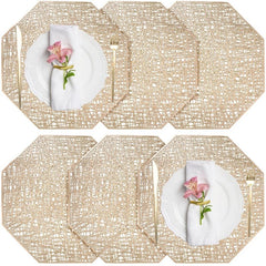 6pcs Plastic Placemats Washable Dining Table Mats Heat Insulation Pads