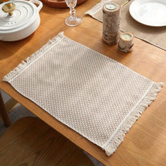 Scandinavian Style Jute Tassel Placemat Insulated Food Mat