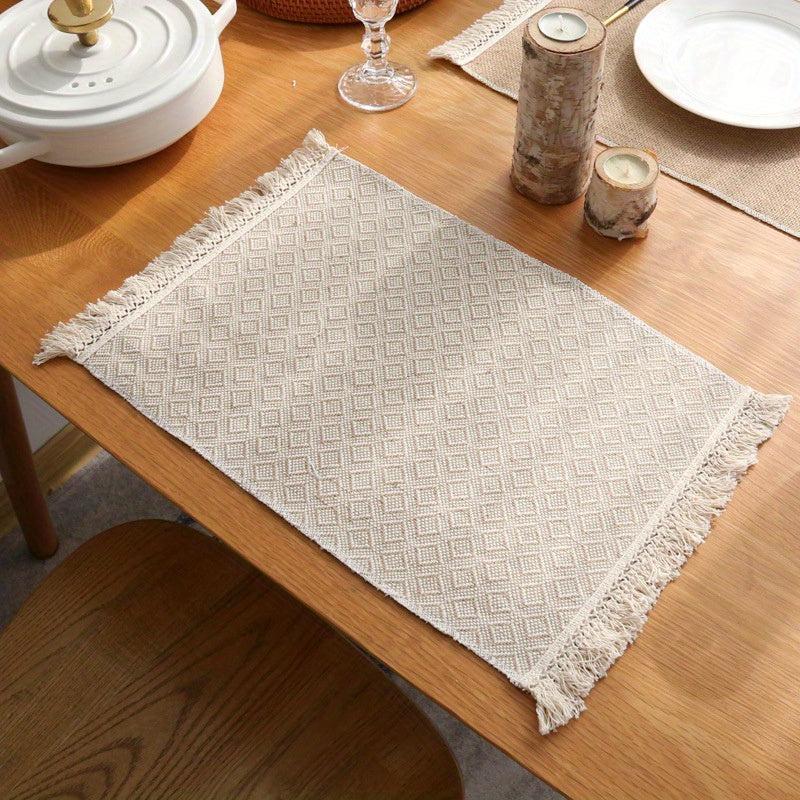 Scandinavian Style Jute Tassel Placemat Insulated Food Mat