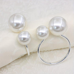 6pcs Pearl Napkin Ring High-end Hotel Table Decoration