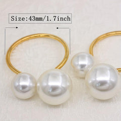 6pcs Pearl Napkin Ring High-end Hotel Table Decoration