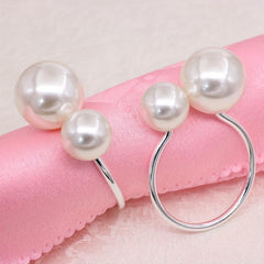 6pcs Pearl Napkin Ring High-end Hotel Table Decoration