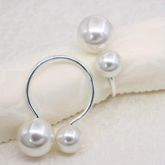 6pcs Pearl Napkin Ring High-end Hotel Table Decoration