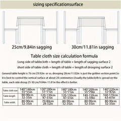 Gray Plaid Striped Tablecloth with Broom Lace Embroidered Tassel