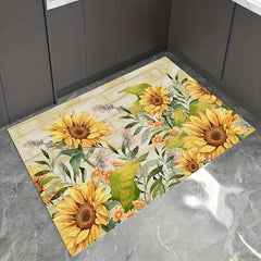 Sunflower Print Kitchen Mat Anti Slip Bathroom Carpet Absorbent Bath Mat