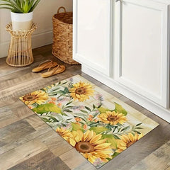 Sunflower Print Kitchen Mat Anti Slip Bathroom Carpet Absorbent Bath Mat