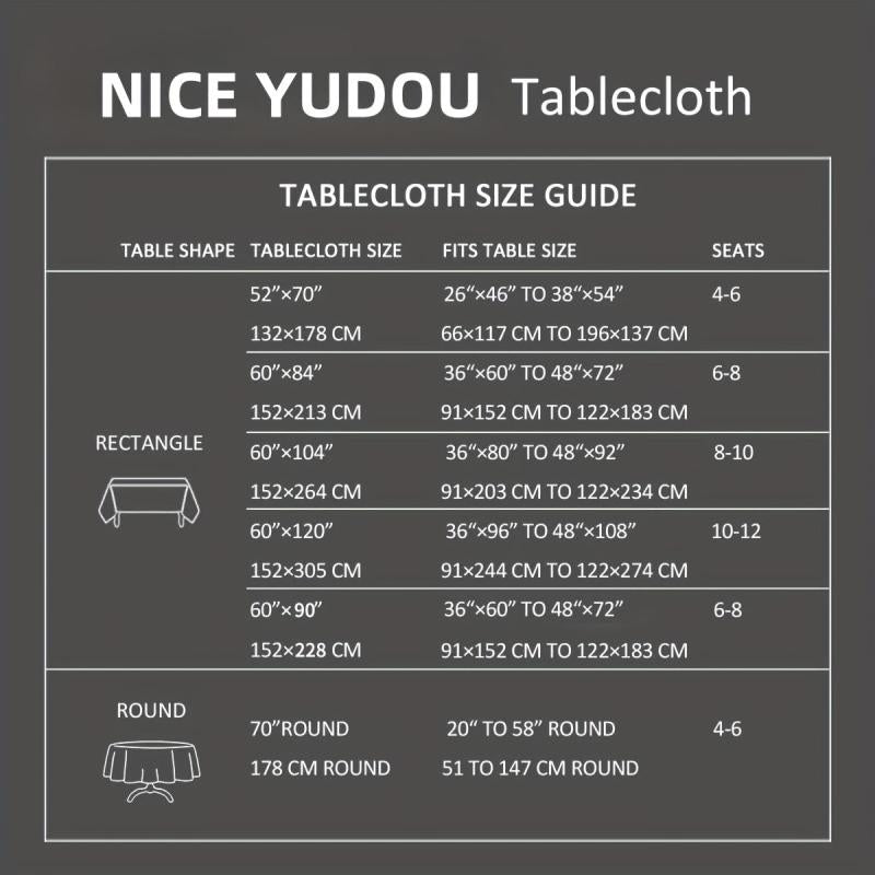 Polyester Table Cloth Spill Proof Wrinkle Resistant Washable Table Cover