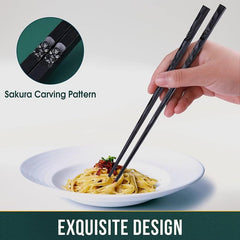 5 Pairs Japanese Fiberglass Chopsticks Non-slip 9.57 In