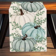 Poly Table Runner Pumpkin Pattern Table Cover Thanksgiving Halloween Decor