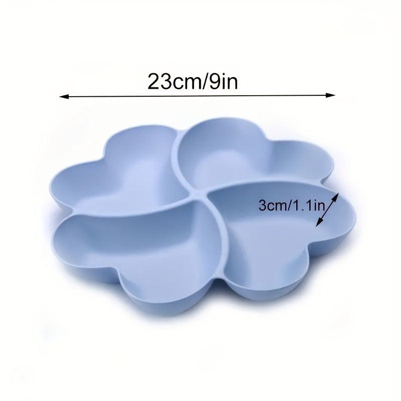 Heart Fruit Tray 4 Grid Snack Clover Small Fruit Basket