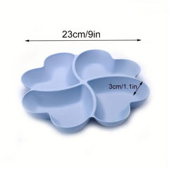 Heart Fruit Tray 4 Grid Snack Clover Small Fruit Basket