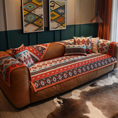 Chenille Printed Sofa Slipcover Boho Sofa Cover Anti-pet Scratch