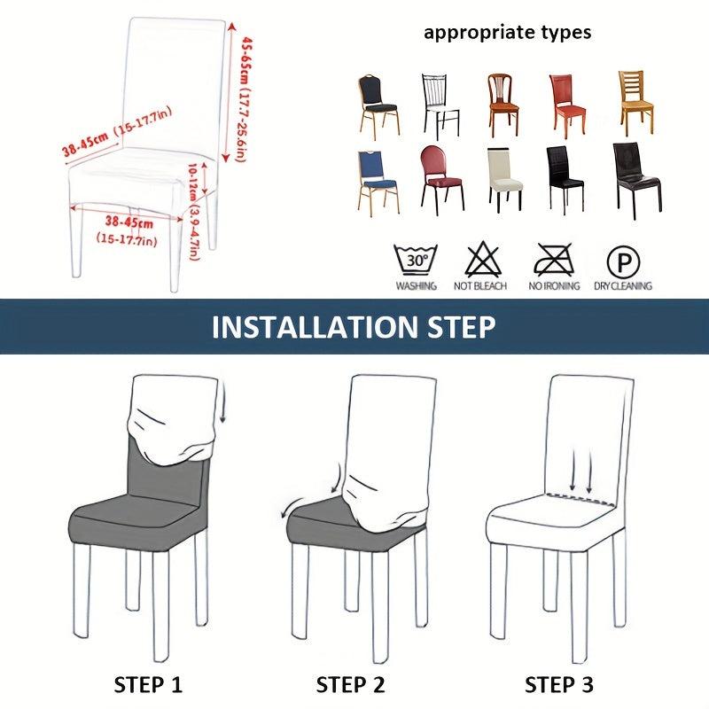 Elastic Printed Dining Chair Slipcover for Home Kitchen Dining Room